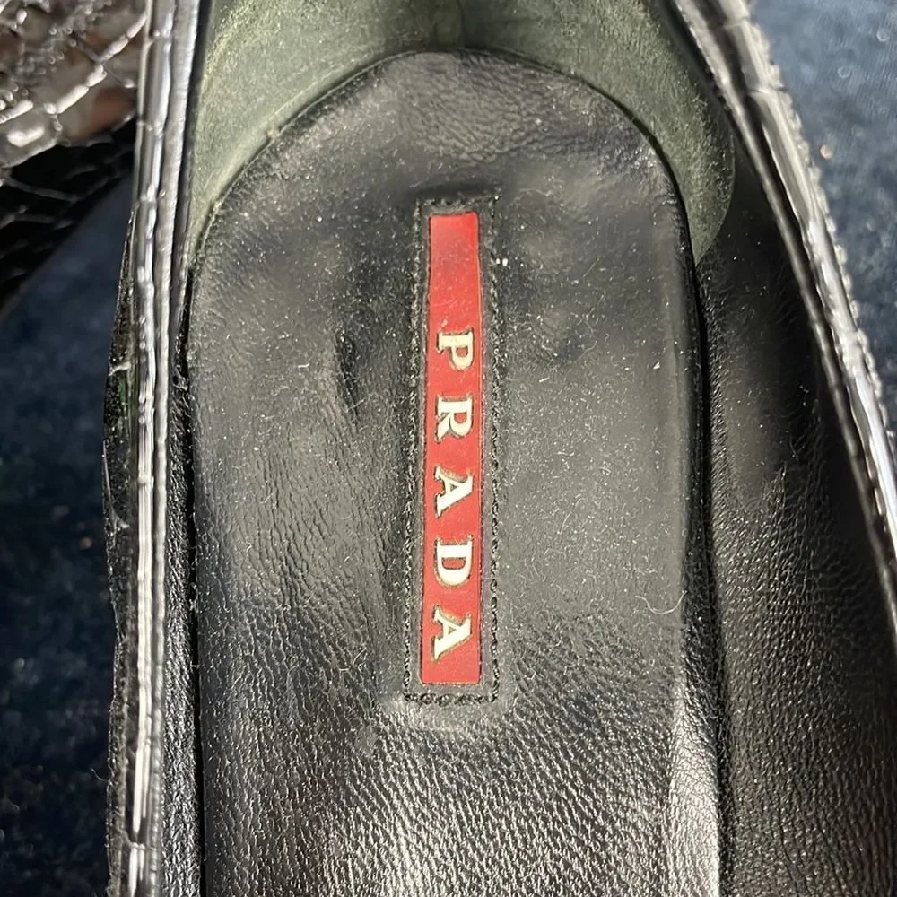 Prada Black Crocodile Leather Pump Shoes
